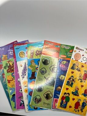 Rare Vintage Sandylion Stickers Lot 8 Sealed Disney Shrek SpongeBob Caillou Y2K
